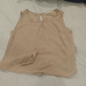 Elegant Beige Sleeveless Top By "Malloy"